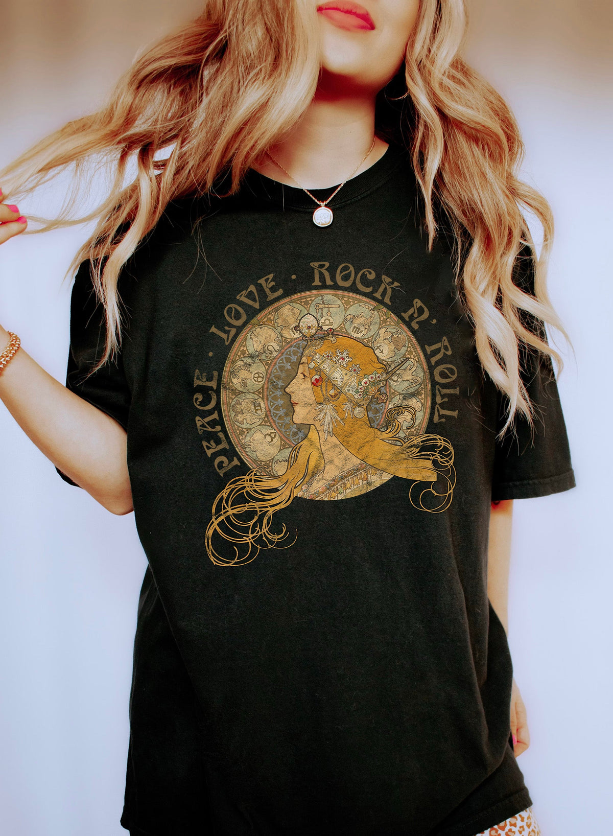 Peace Love Rock N' Roll Vintage Band Logo Graphic Limited Edition Comfort Colors Tee
